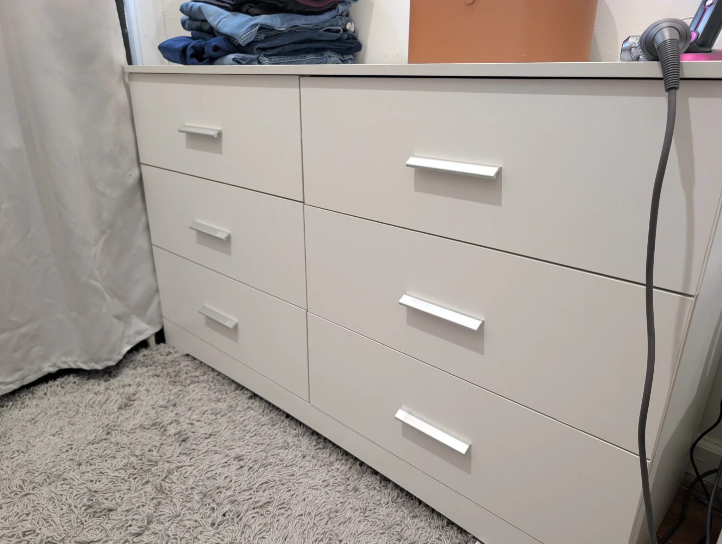 White 6-Drawer Dresser - photo 2