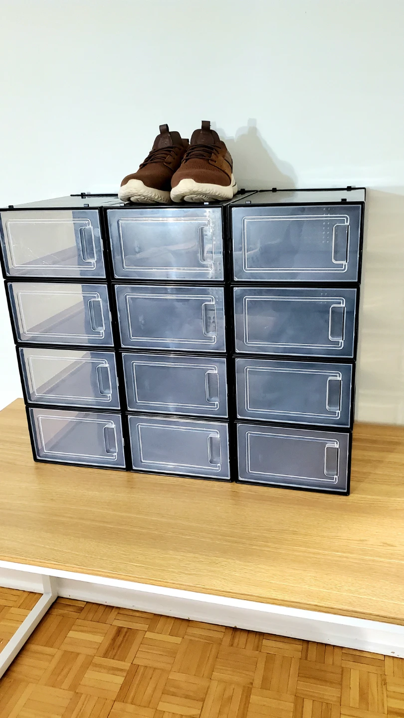 12-pack Black Stackable Shoe Storage Boxes *new - photo 2