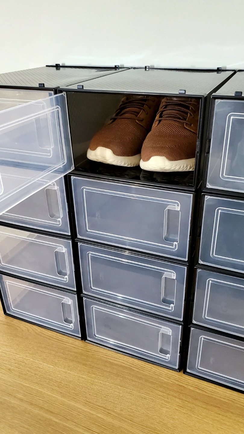 12-pack Black Stackable Shoe Storage Boxes *new - photo 3