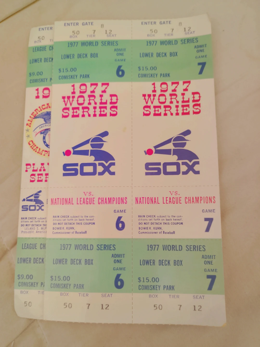 1977 World Series Sox Tickets (2) - Comiskey Park