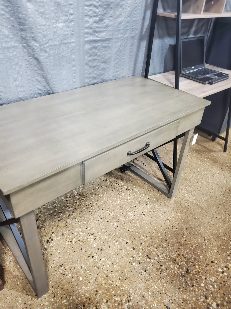 Gray Wooden lift top.Desk with Built-in Wireless Charger