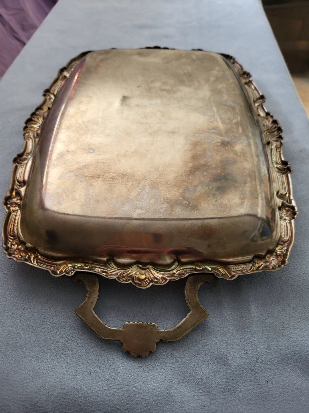 Vintage Ornate Serving Tray with Handles - photo 4
