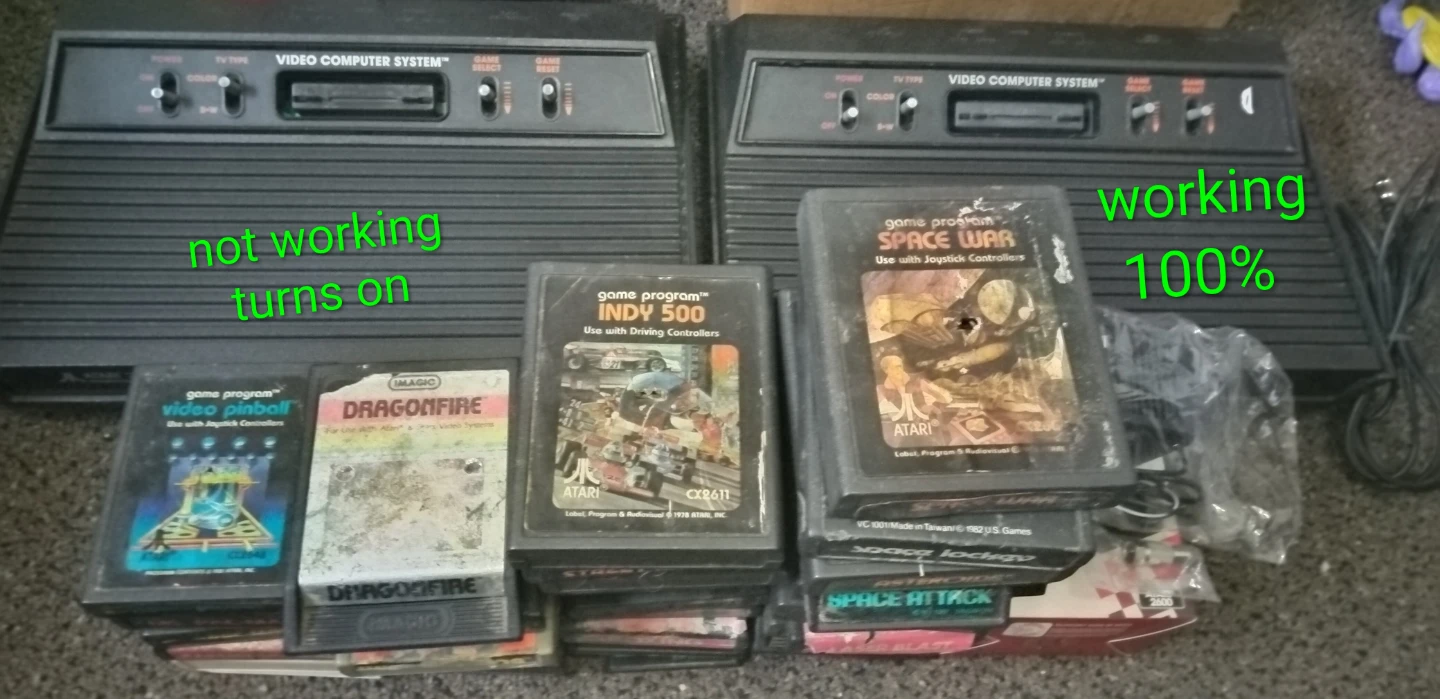 (2) Atari Video Computer Systems (Darth Vader) with 37 Games - photo 3