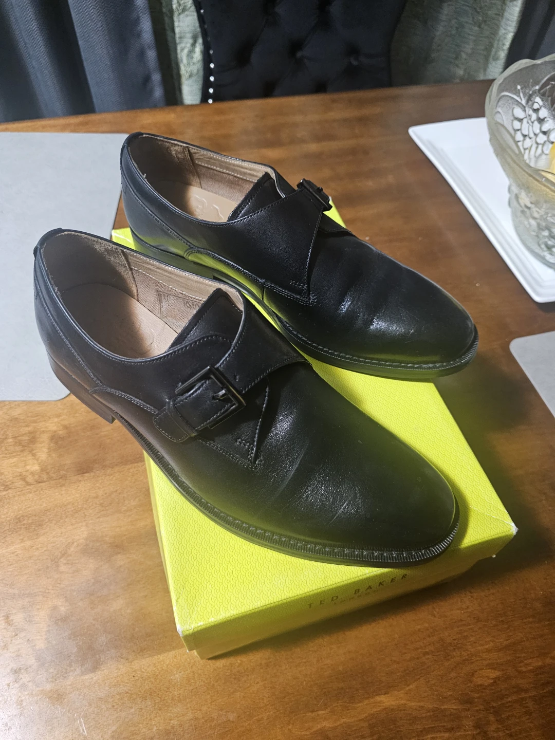 Ted Baker Black Leather Monk Strap Shoes