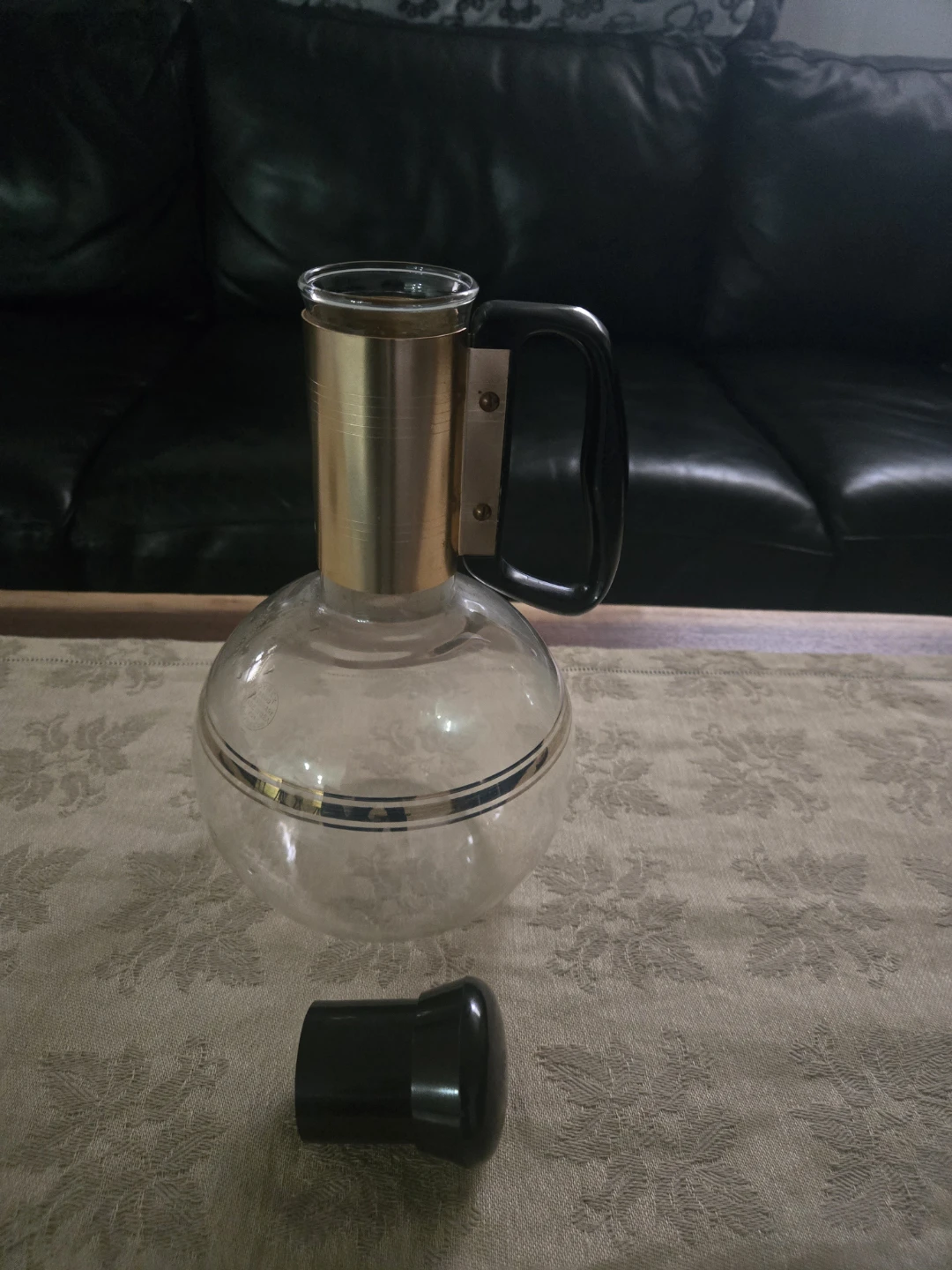 Vintage Syrex Glass Carafe with Handle and Lid - photo 2