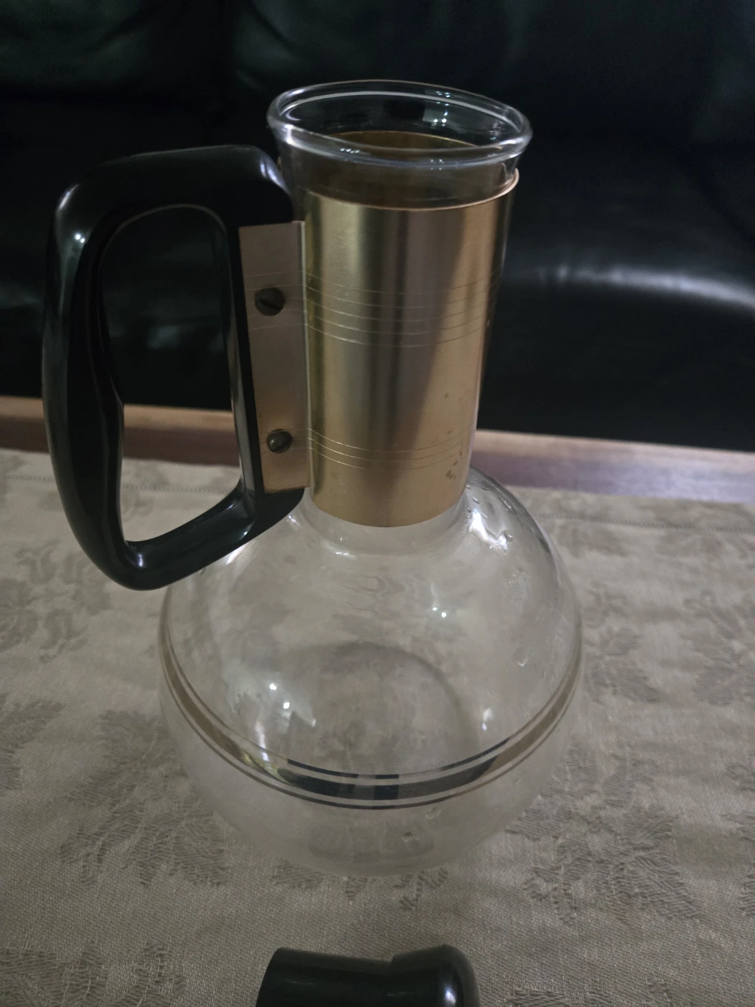 Vintage Syrex Glass Carafe with Handle and Lid - photo 3