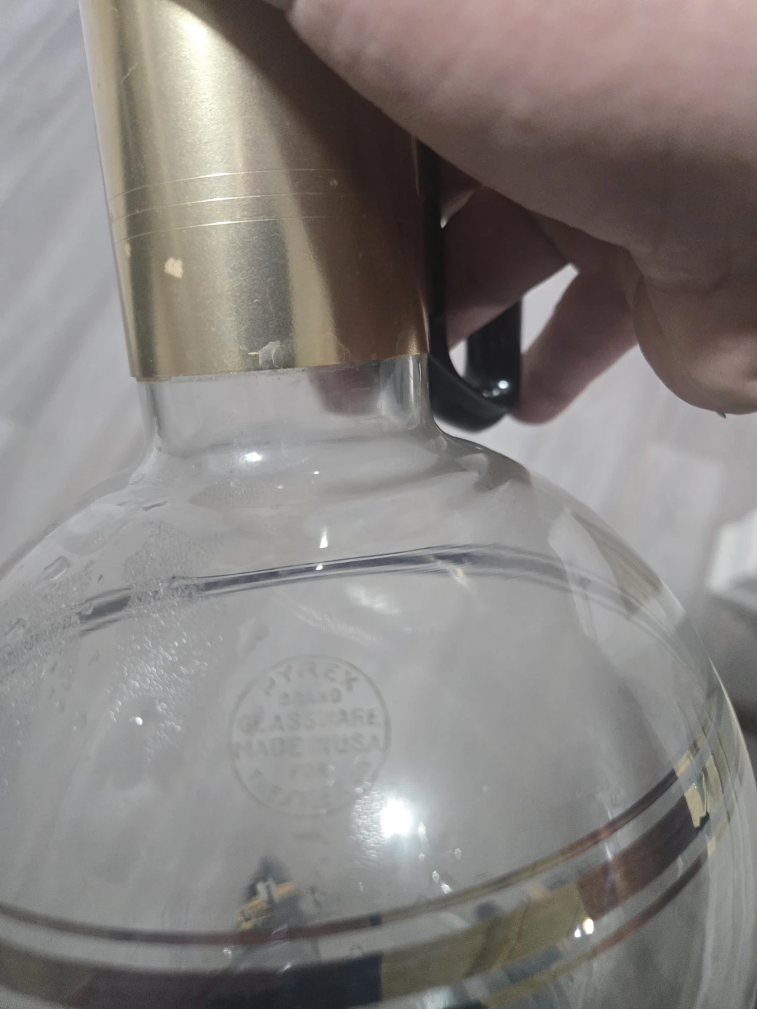 Vintage Syrex Glass Carafe with Handle and Lid - photo 4
