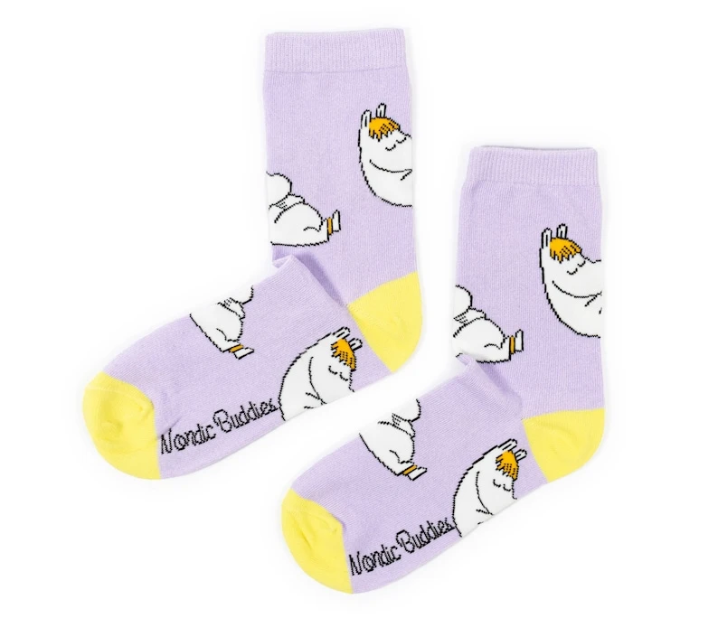 Nordic Buddies Snorkmaiden Purple and Yellow Socks, New