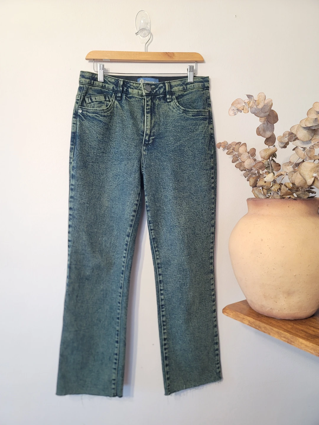 Democracy Absolution Green Blue Denim Acid Wash cotton Sz 8