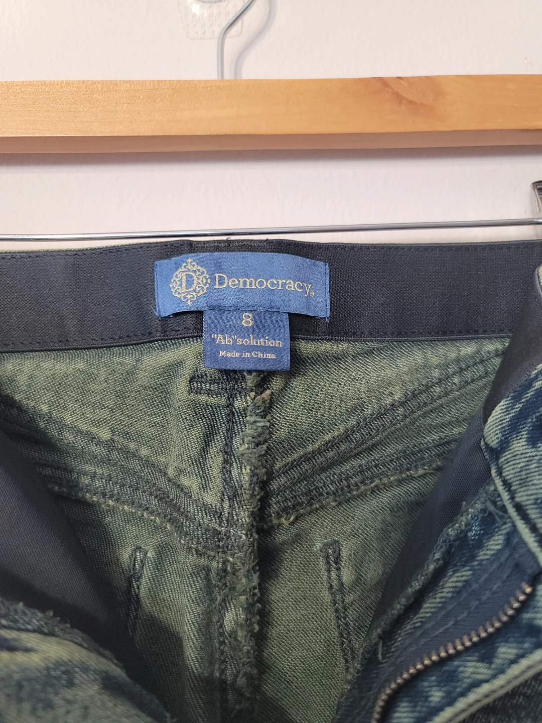 Democracy Absolution Green Blue Denim Acid Wash cotton Sz 8 - photo 2