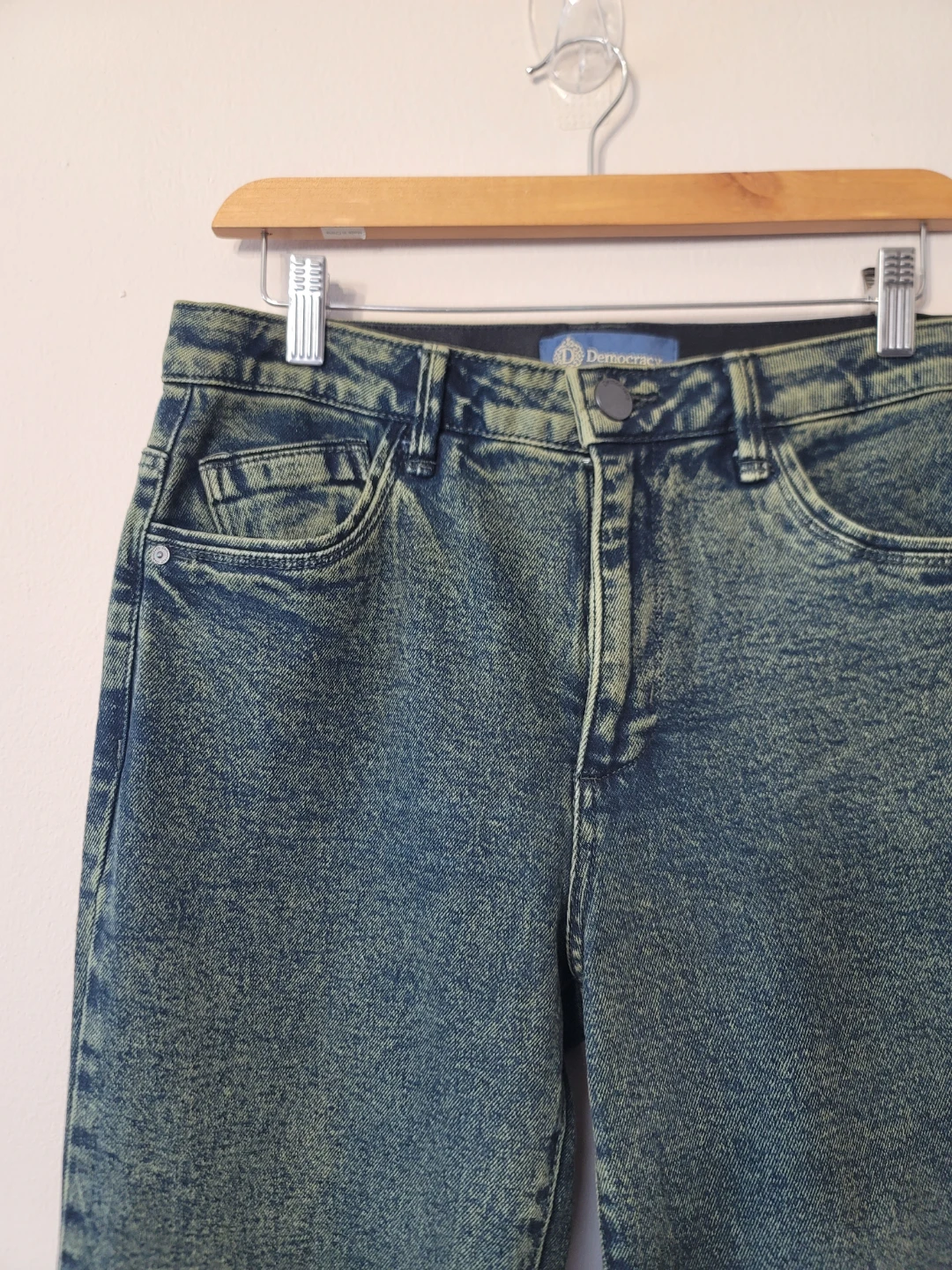 Democracy Absolution Green Blue Denim Acid Wash cotton Sz 8 - photo 4