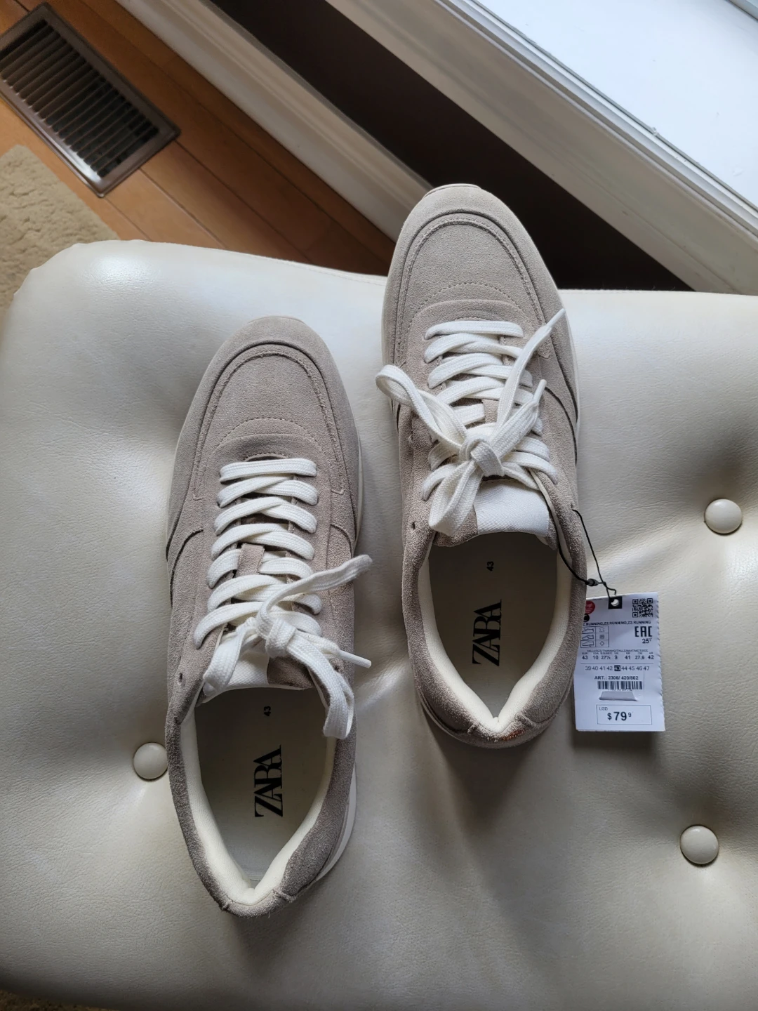 New w Tags ZARA Men's Suede Sneakers - Size 43 - photo 2