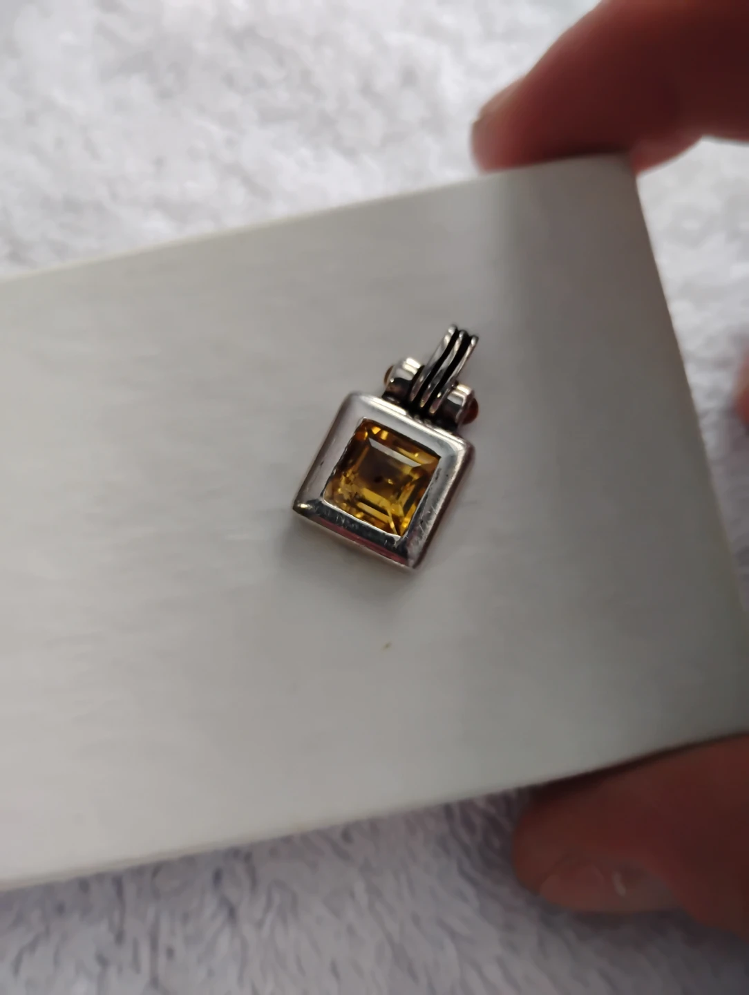 Silver Pendant with Citrine Stone