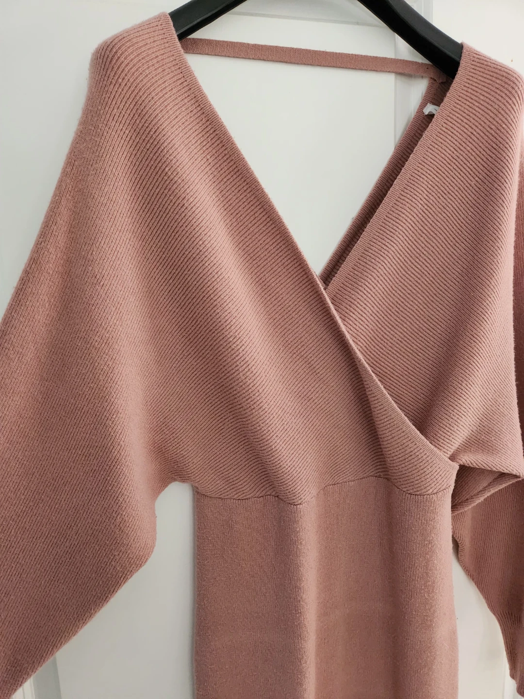 Pink Knit Wrap Midi Dress - photo 2
