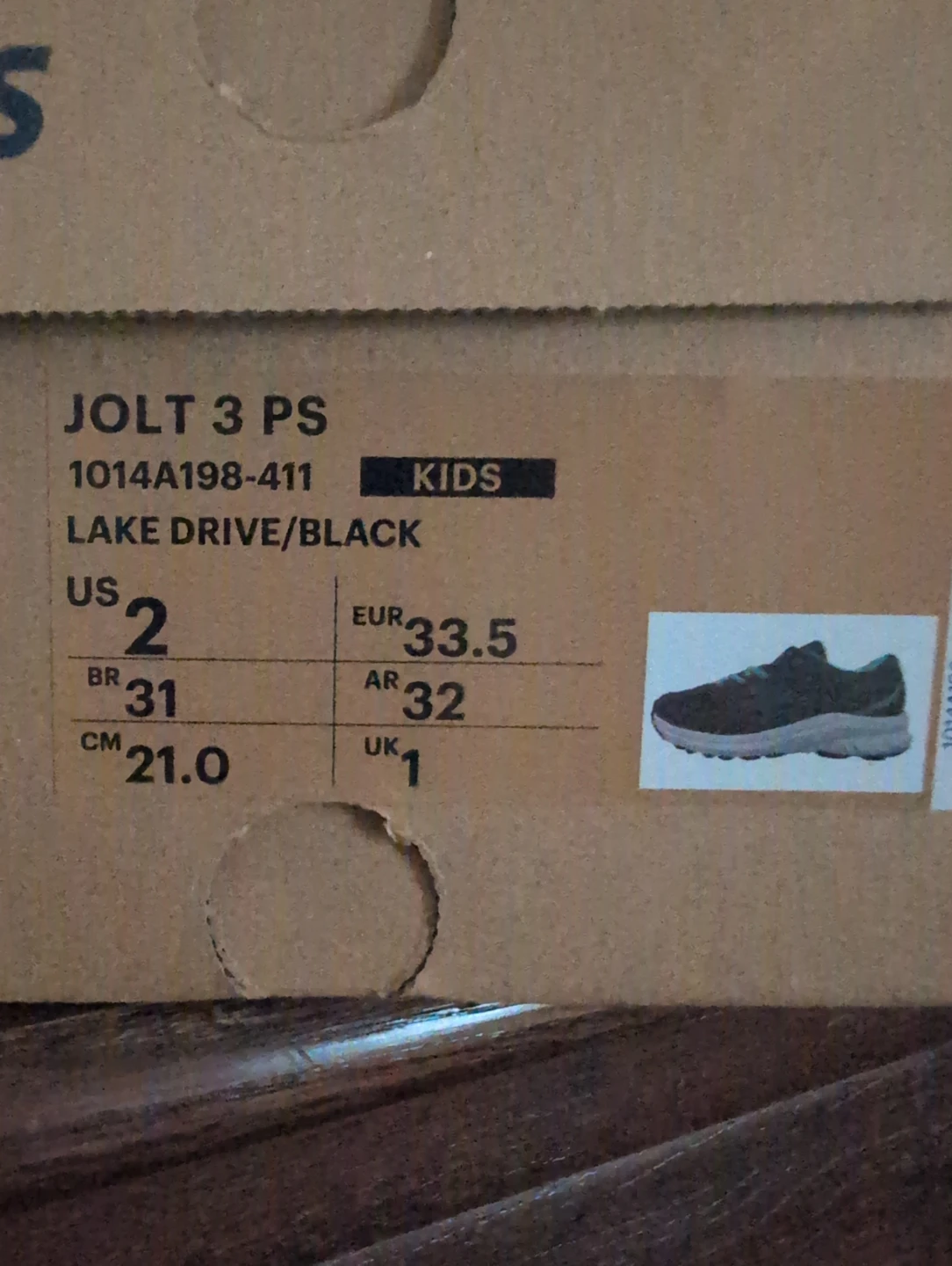 ASICS JOLT 3 PS Kids Running Shoes - Blue/Black - US Size 2 - photo 3