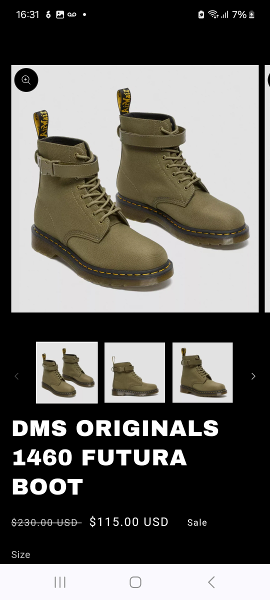 Dr. Martens 1460 Futura DMS Olive Boots