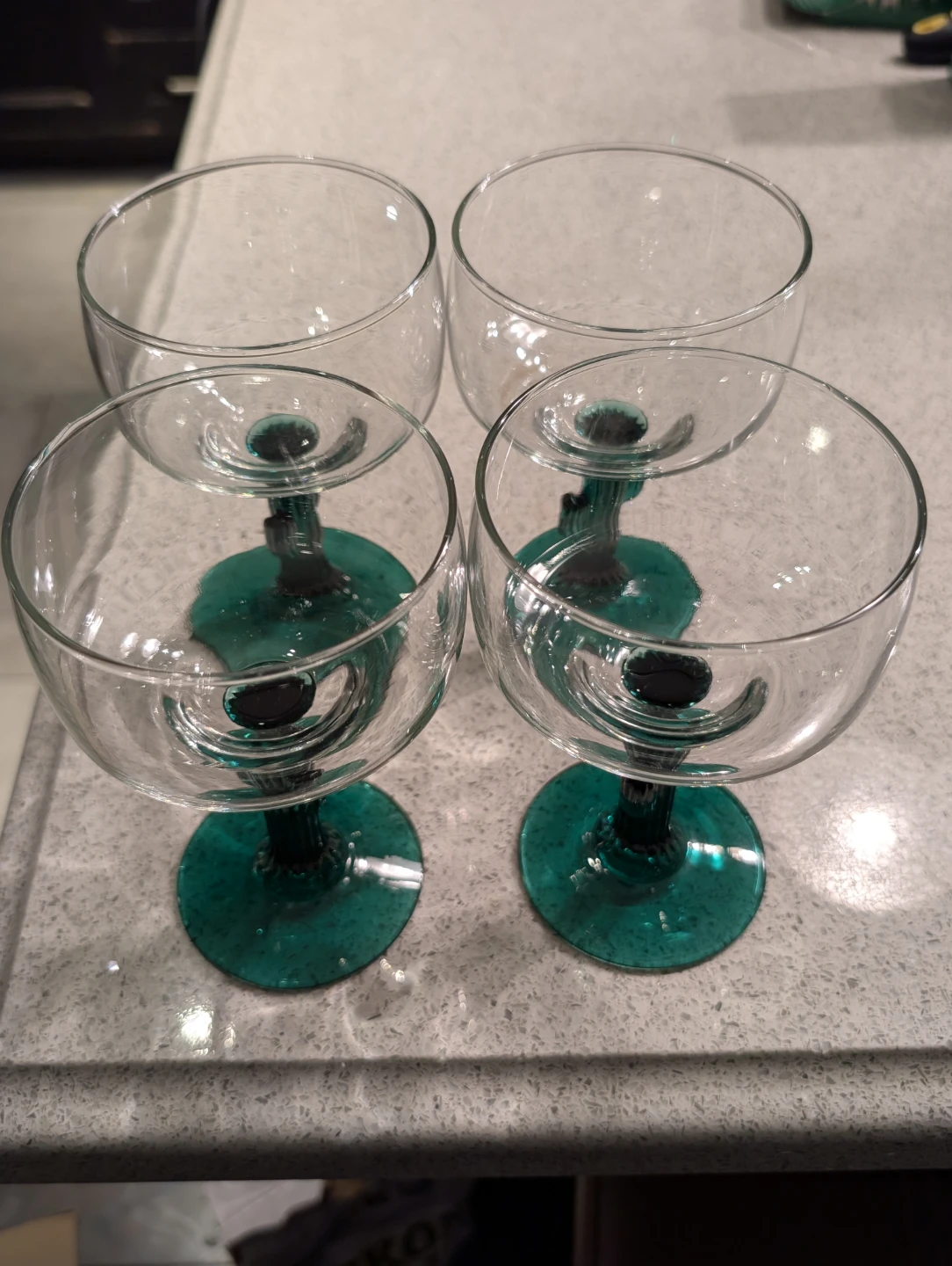 Set of 4 Green Stem Glassware