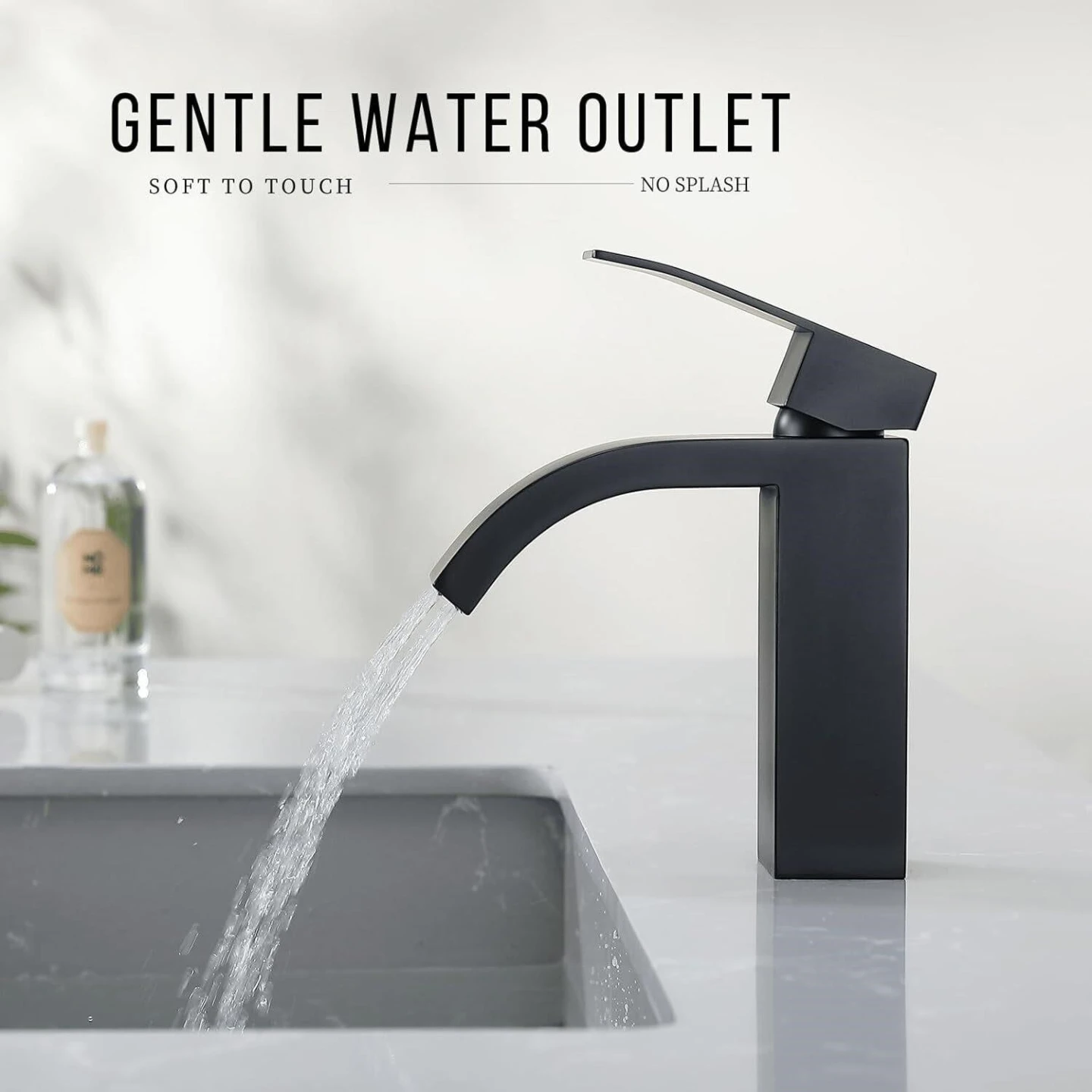 Black Waterfall Bathroom Sink Faucet - photo 4