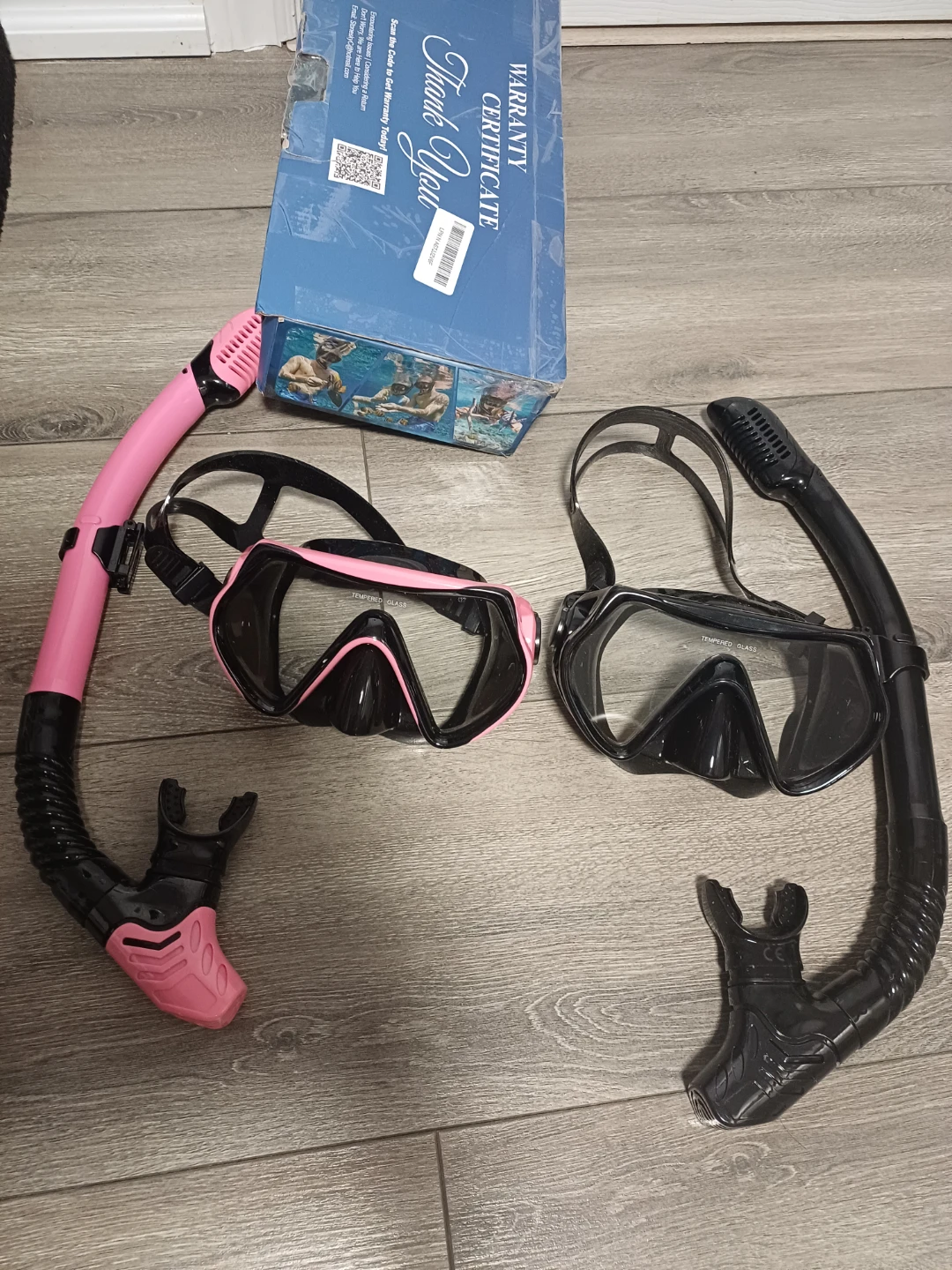 Set of 2 Snorkel Masks and Snorkels - Pink & Black - photo 2