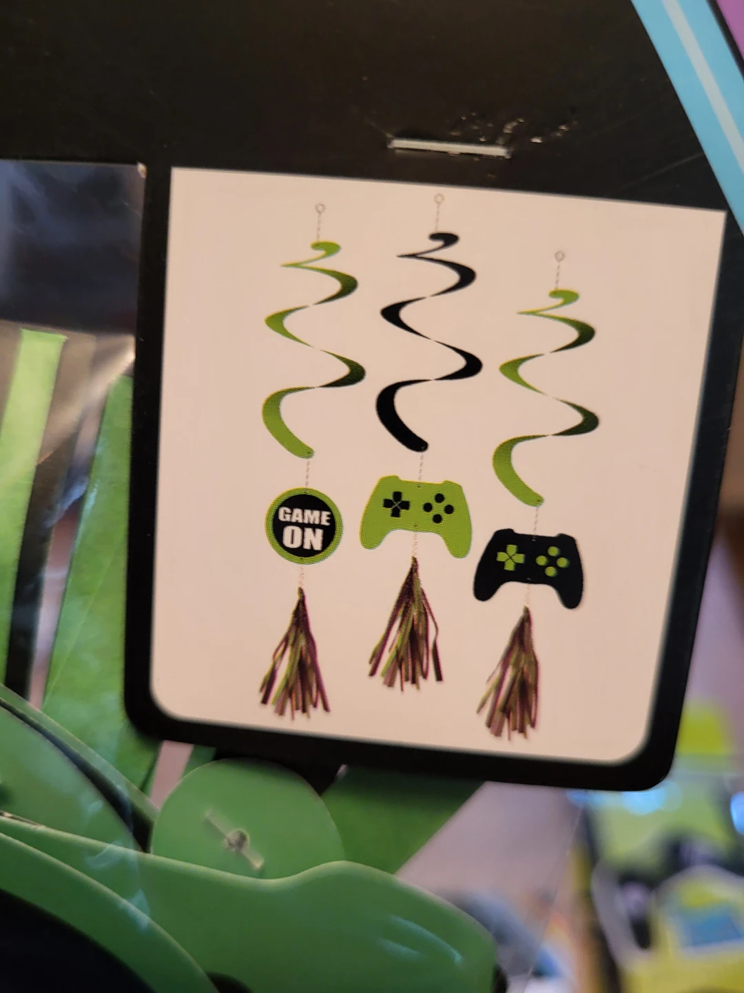 Birthday Banner and "Game On" Swirl Decorations - photo 3