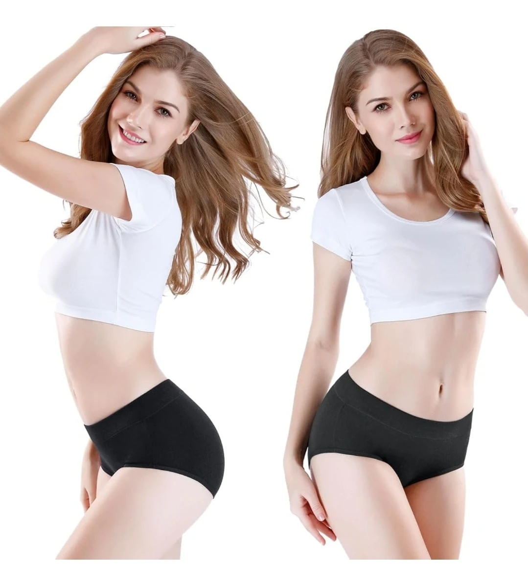 Wirarpa Women's Cotton Stretch Briefs - Medium - Black - photo 3