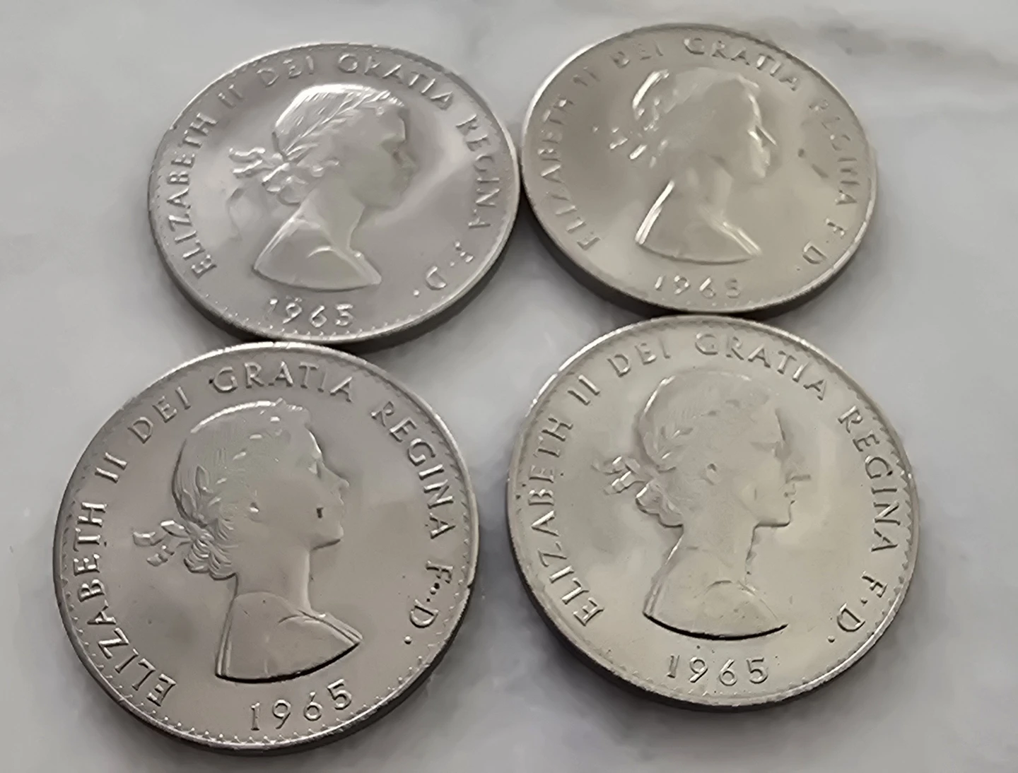 Set of 4 1965 Sir Winston Churchill Commemorate Coins - photo 2