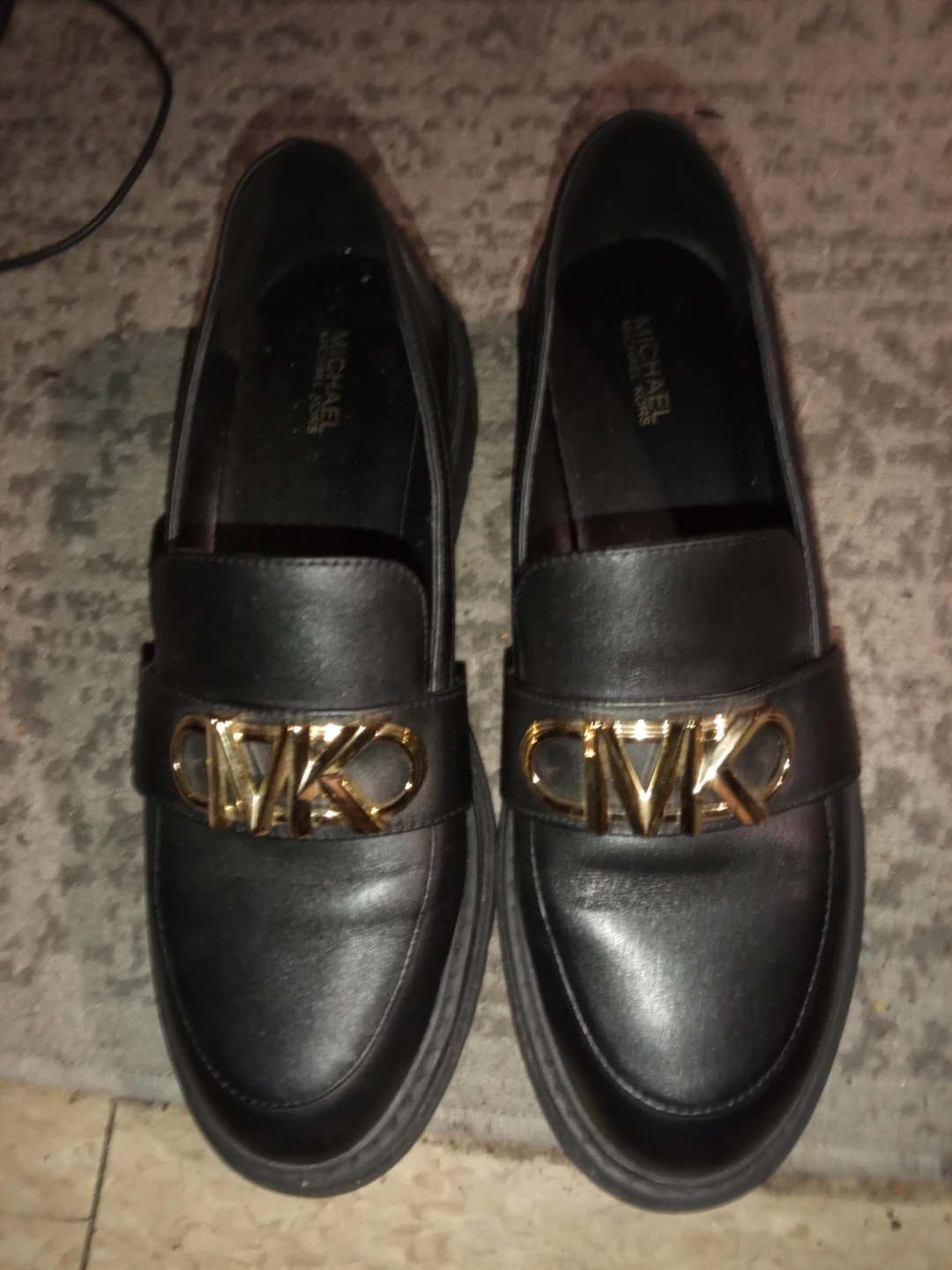 Michael Kors Black Leather Loafers Size 8.5
