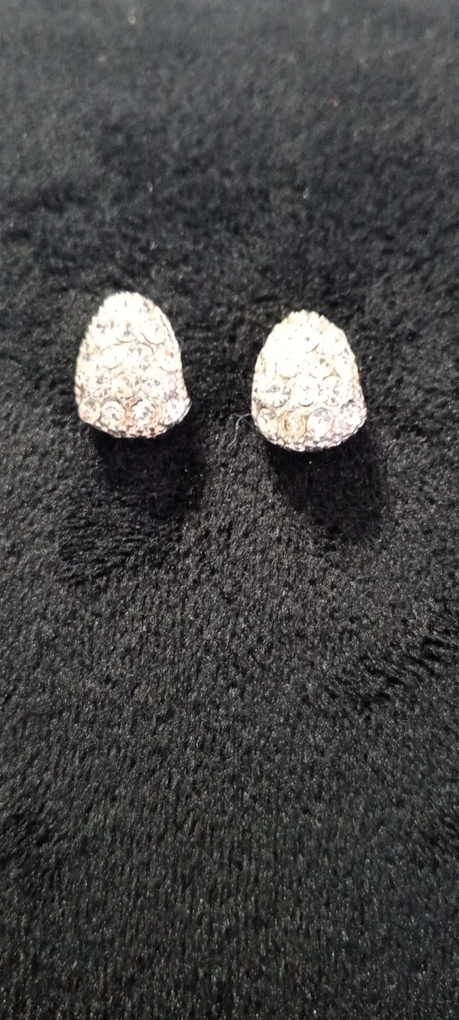 Silver Tone Dome Stud Earrings