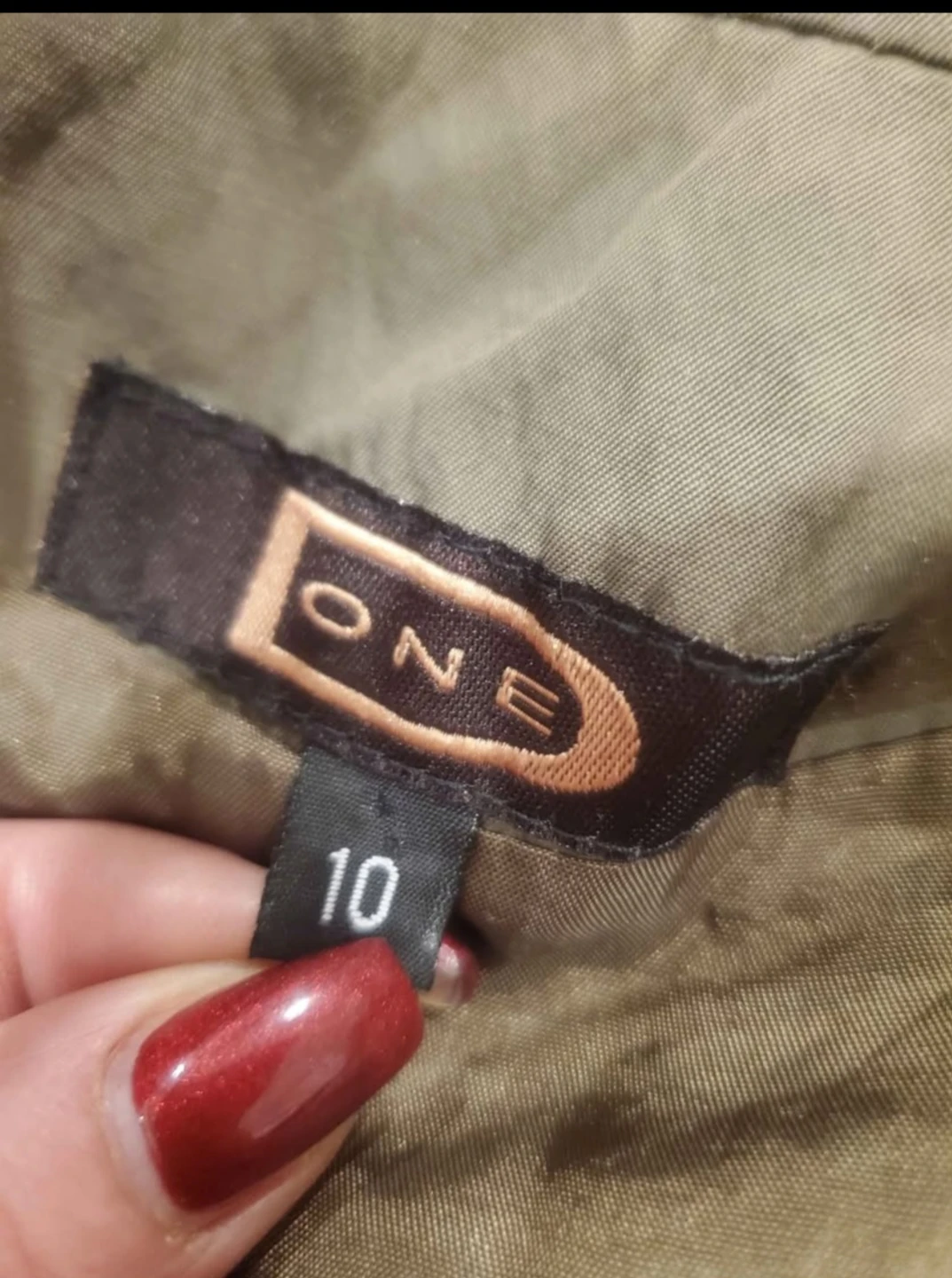 ONE Size 10 Khaki Button-Up Jacket - photo 3