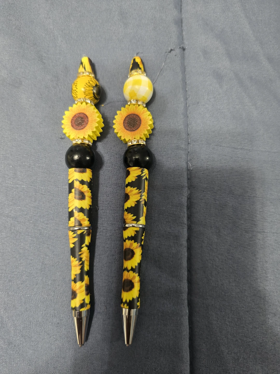 Set of 6 Sunflower Beaded Pens