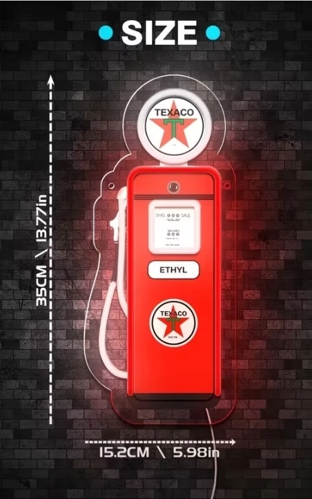 Texaco "Ethyl" Gas Pump Neon Sign - photo 2