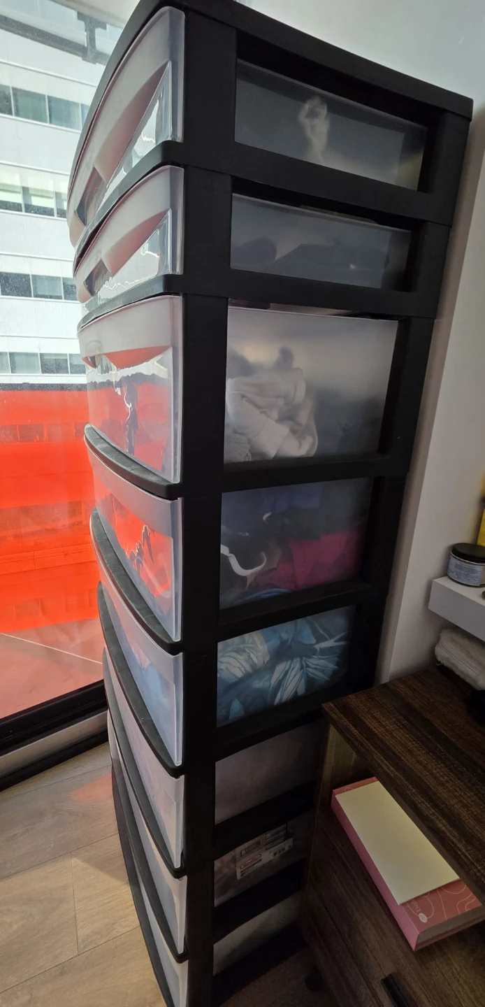 Black 8-Drawer Plastic Storage Cart