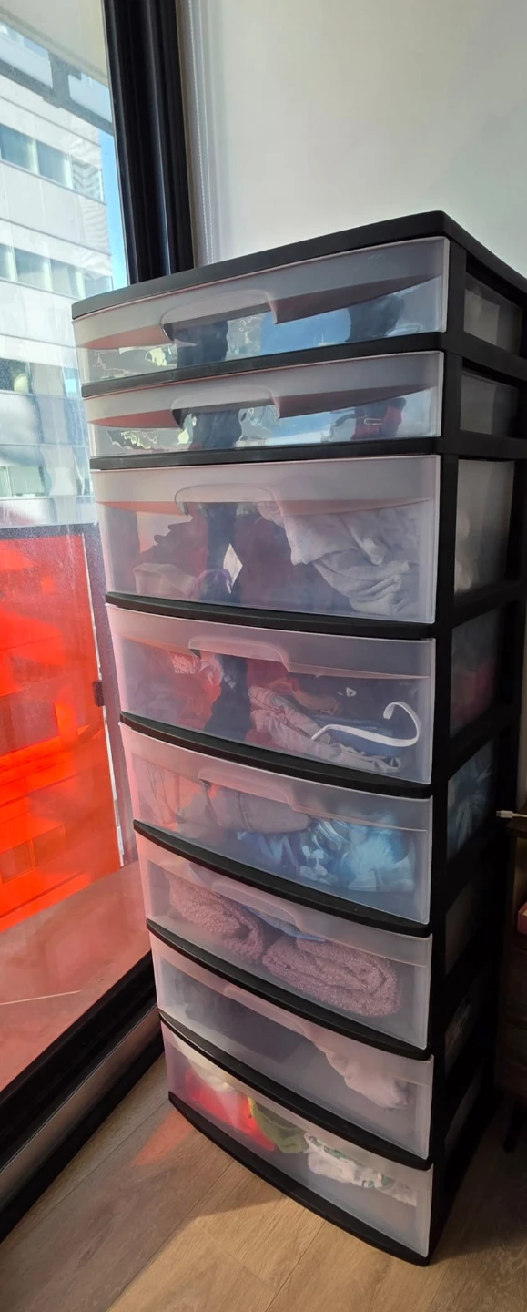 Black 8-Drawer Plastic Storage Cart - photo 2