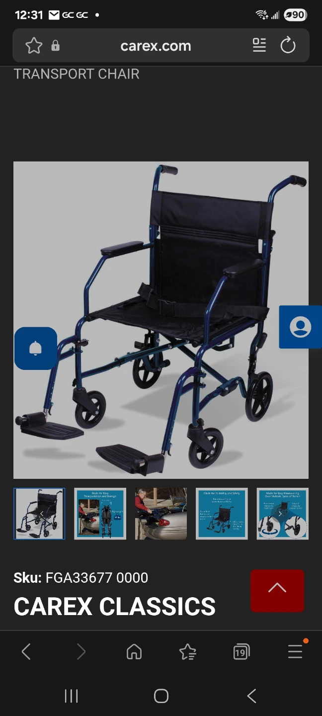 carex transport chair brand new