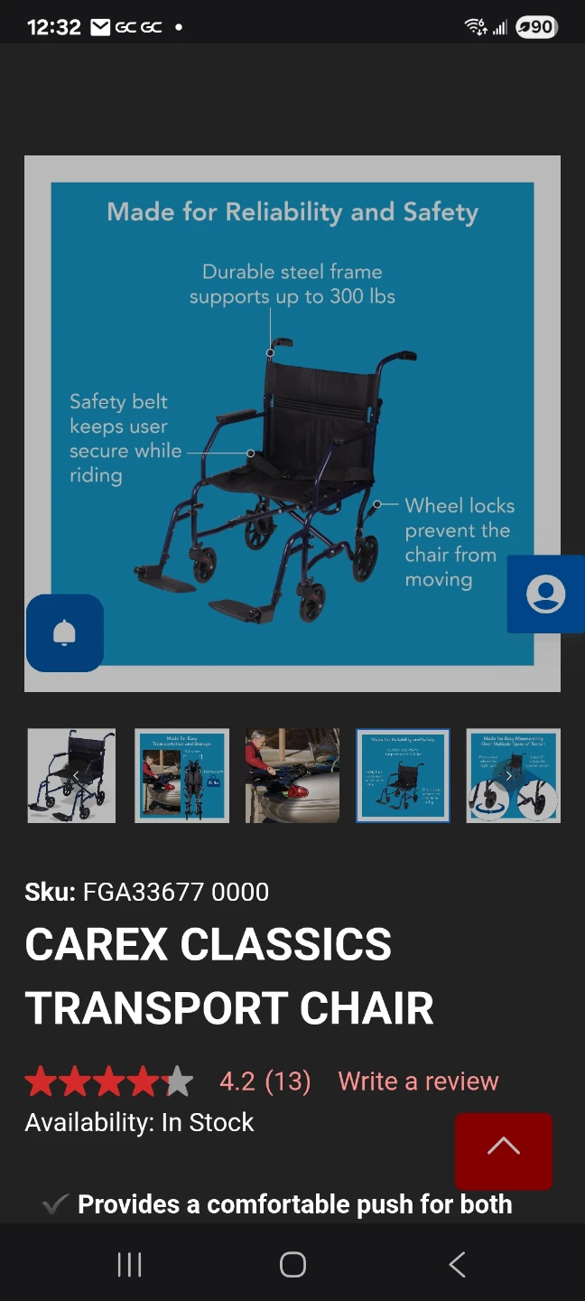 carex transport chair brand new - photo 3