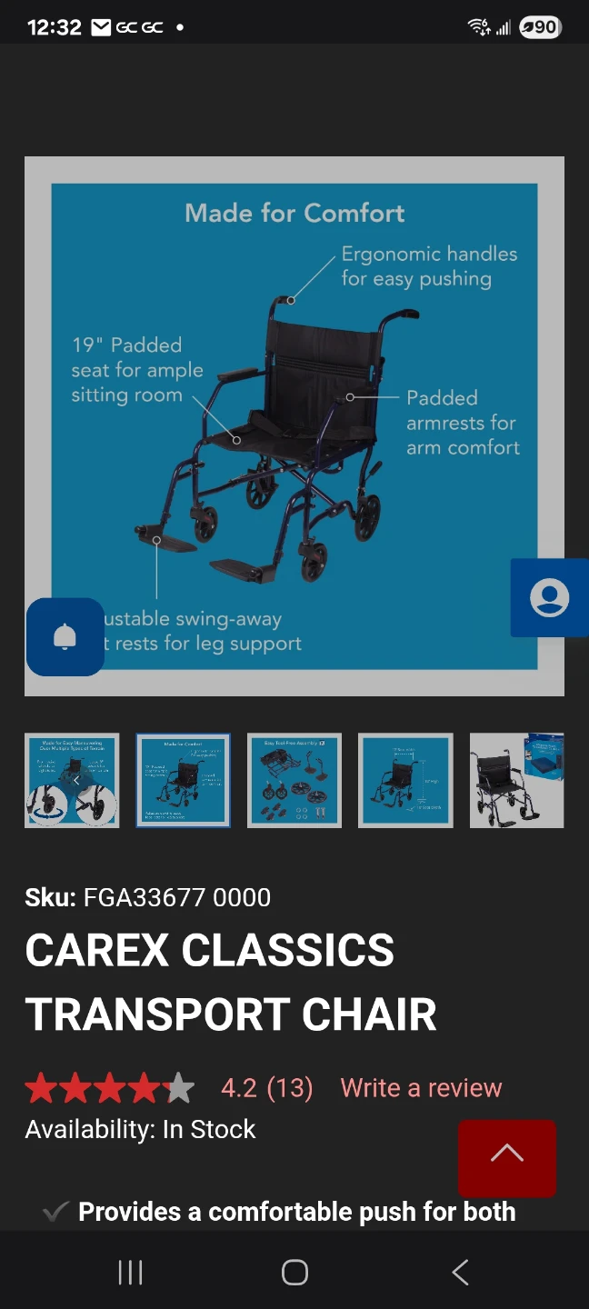 carex transport chair brand new - photo 5