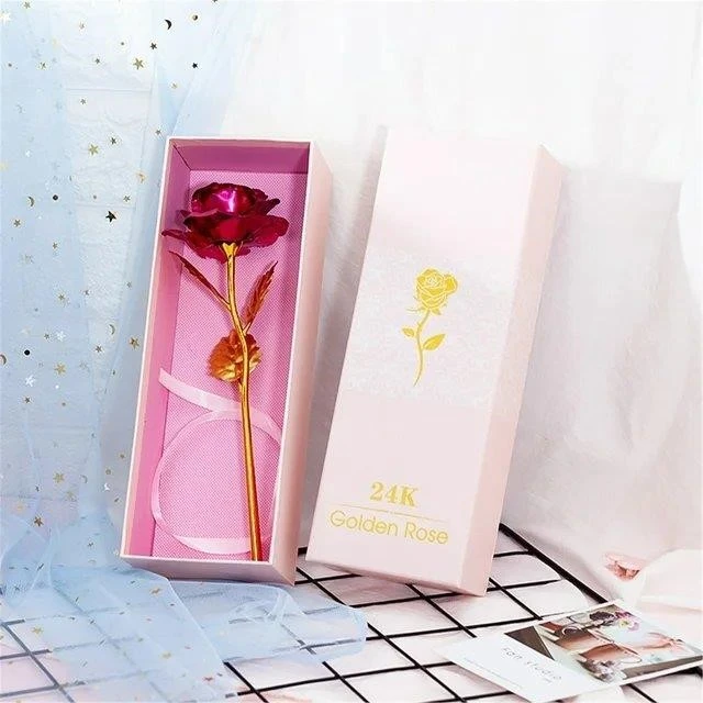 24K Golden Rose - Red