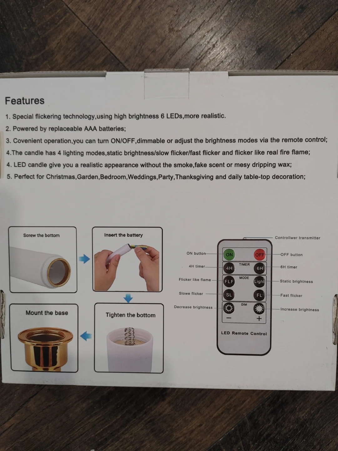 🧡BRAND NEW LED SIX CANDLES WITH REMOTE - photo 2