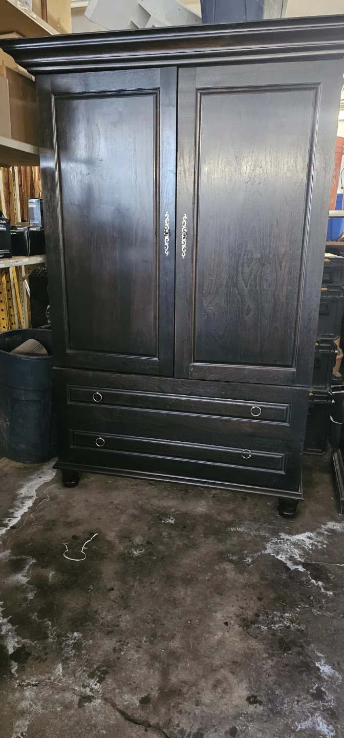 Black Armoire Wardrobe with Drawers