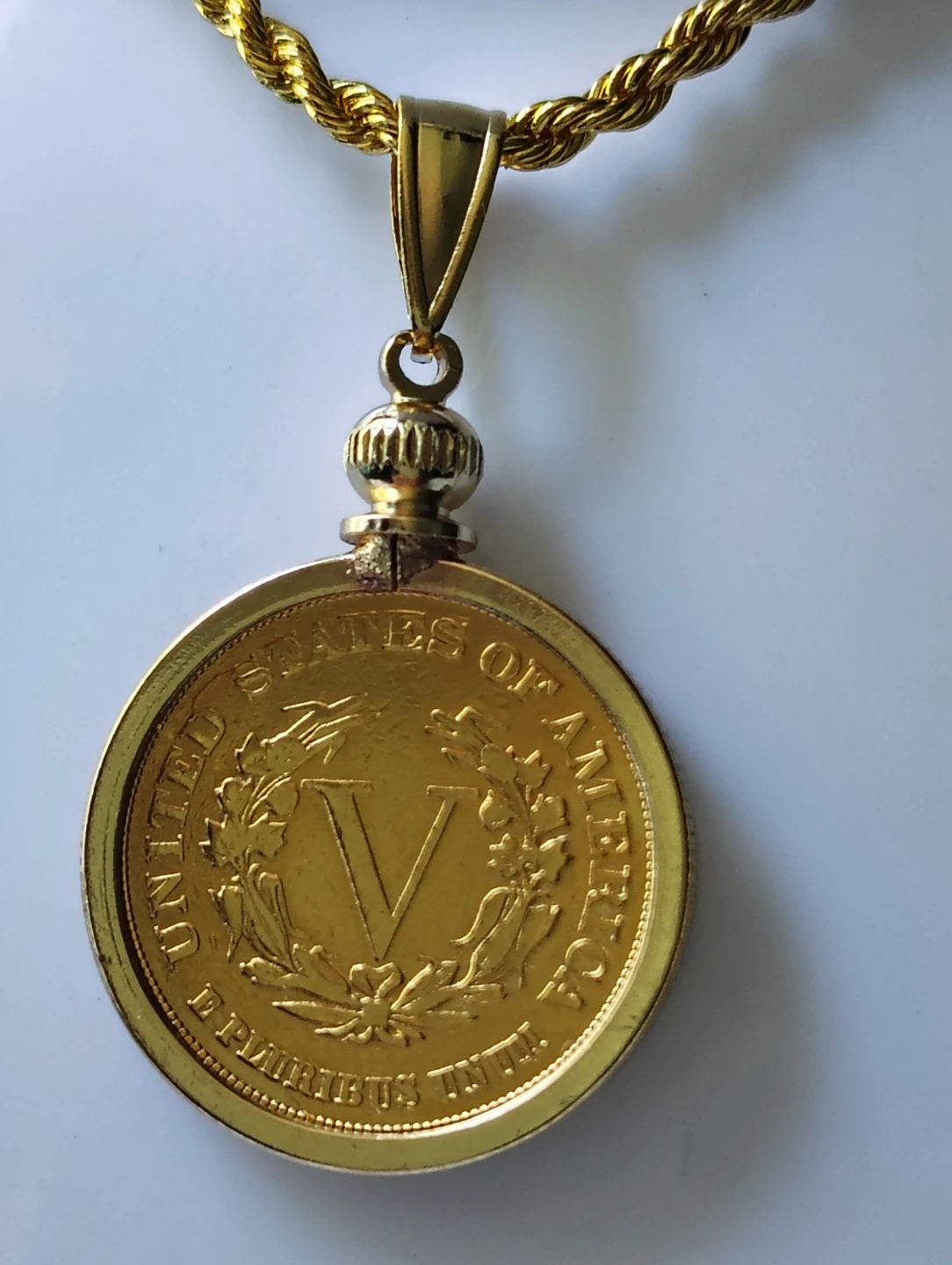 1883 Liberty Head Nickel Pendant with Gold Chain - photo 5