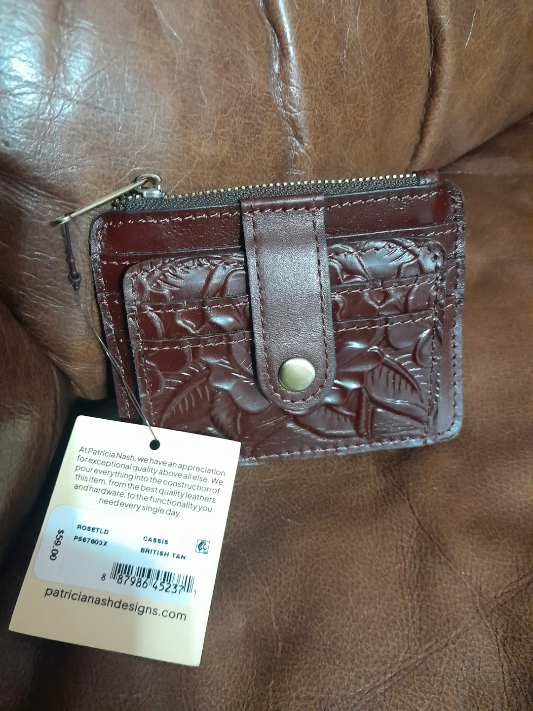 Patricia Nash British Tan Leather Card Holder Wallet - photo 3
