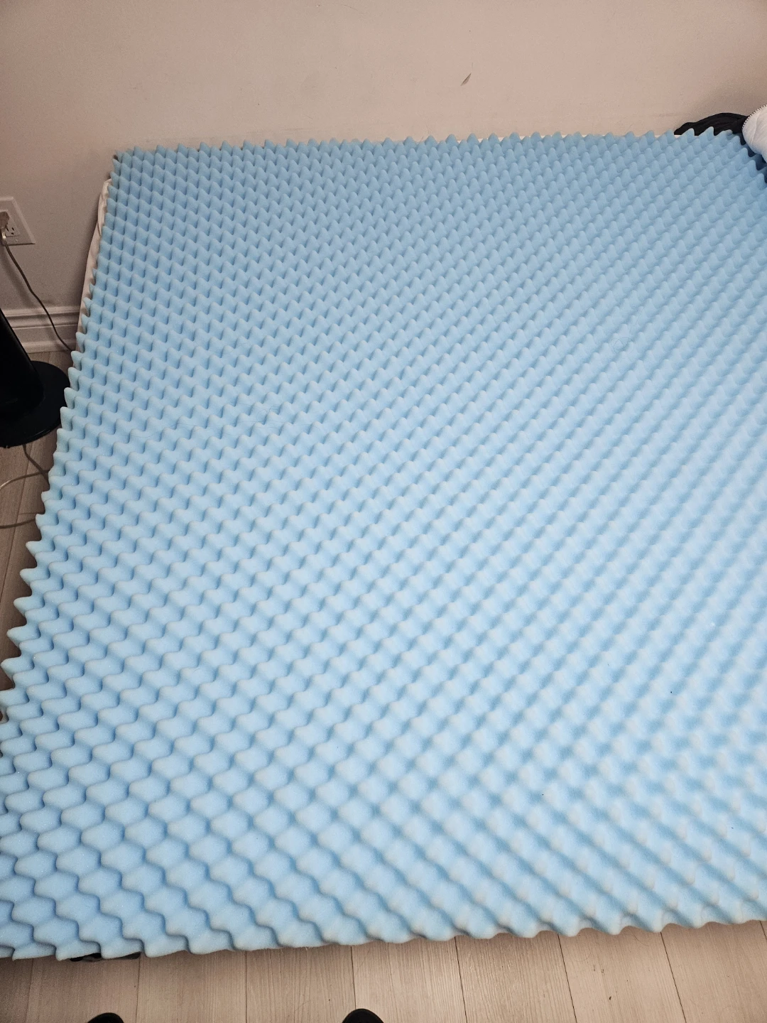 Blue Egg Crate Foam Mattress Topper queen size