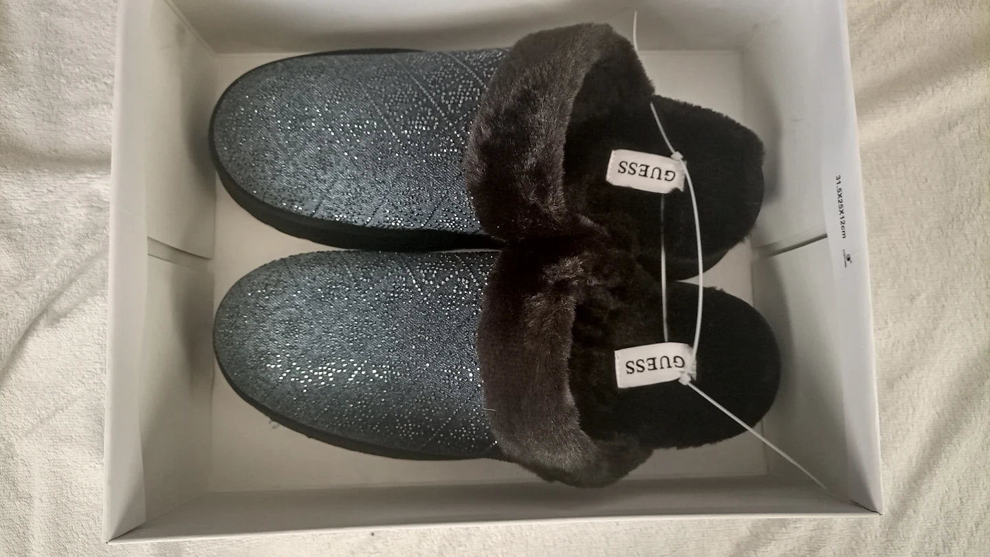 Guess Women's Sparkly Fur-Lined Slippers - photo 2