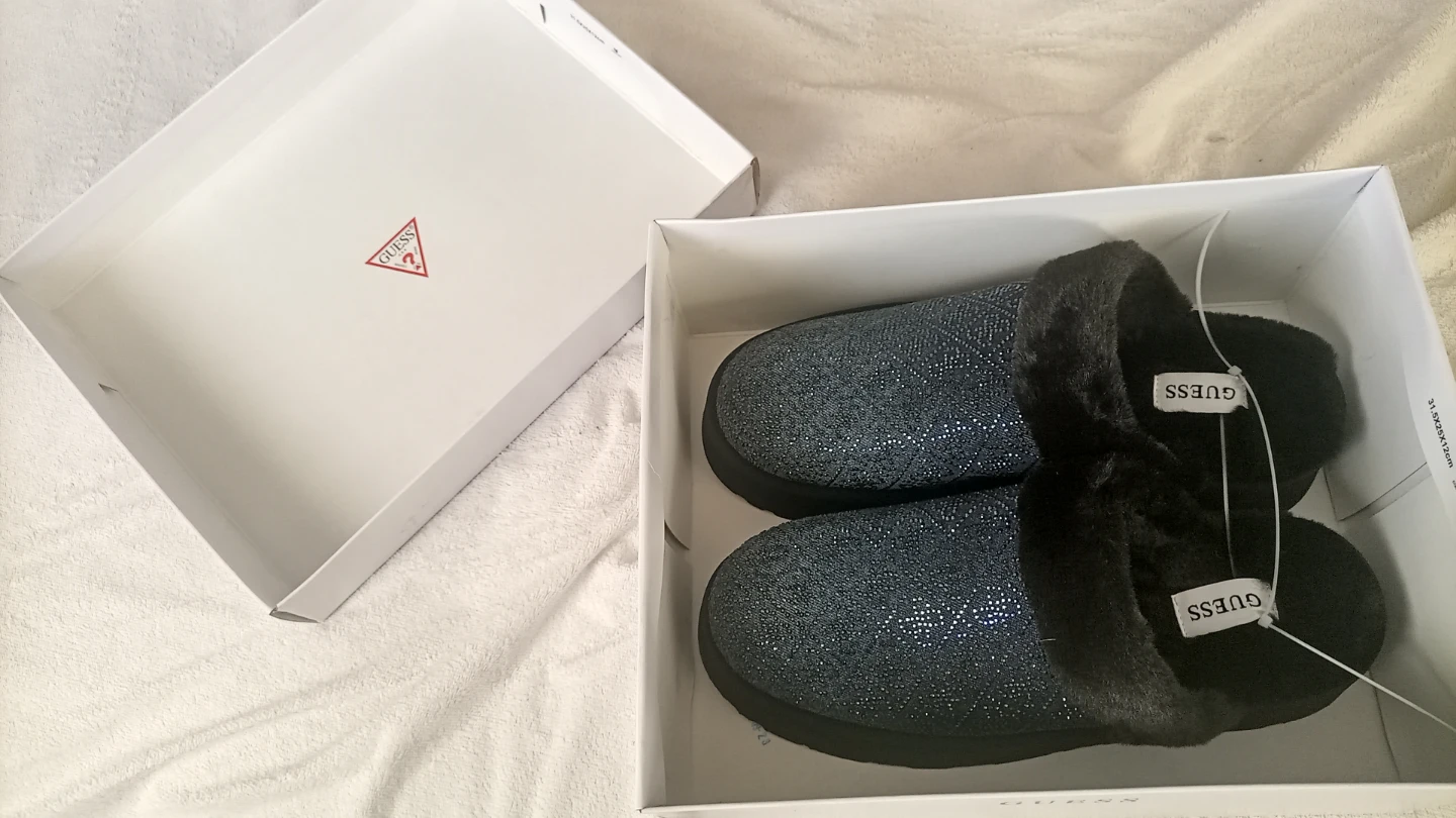 Guess Women's Sparkly Fur-Lined Slippers - photo 3