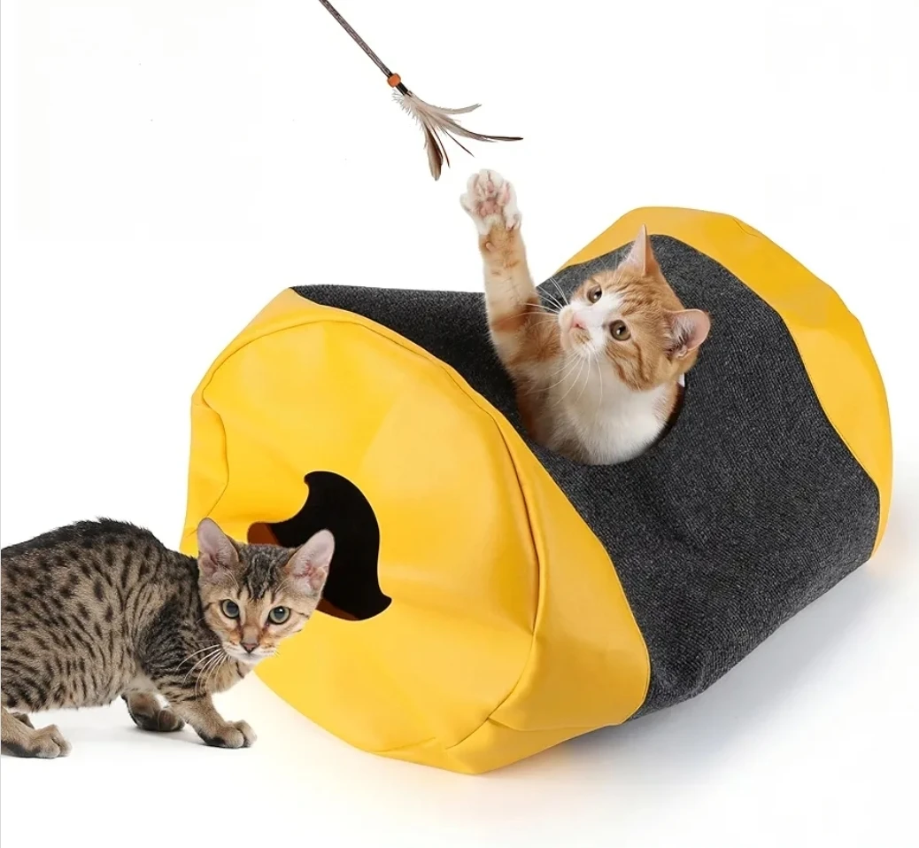 Interactive Cat Tunnel Play Mat | Hide & Seek Cat Toy