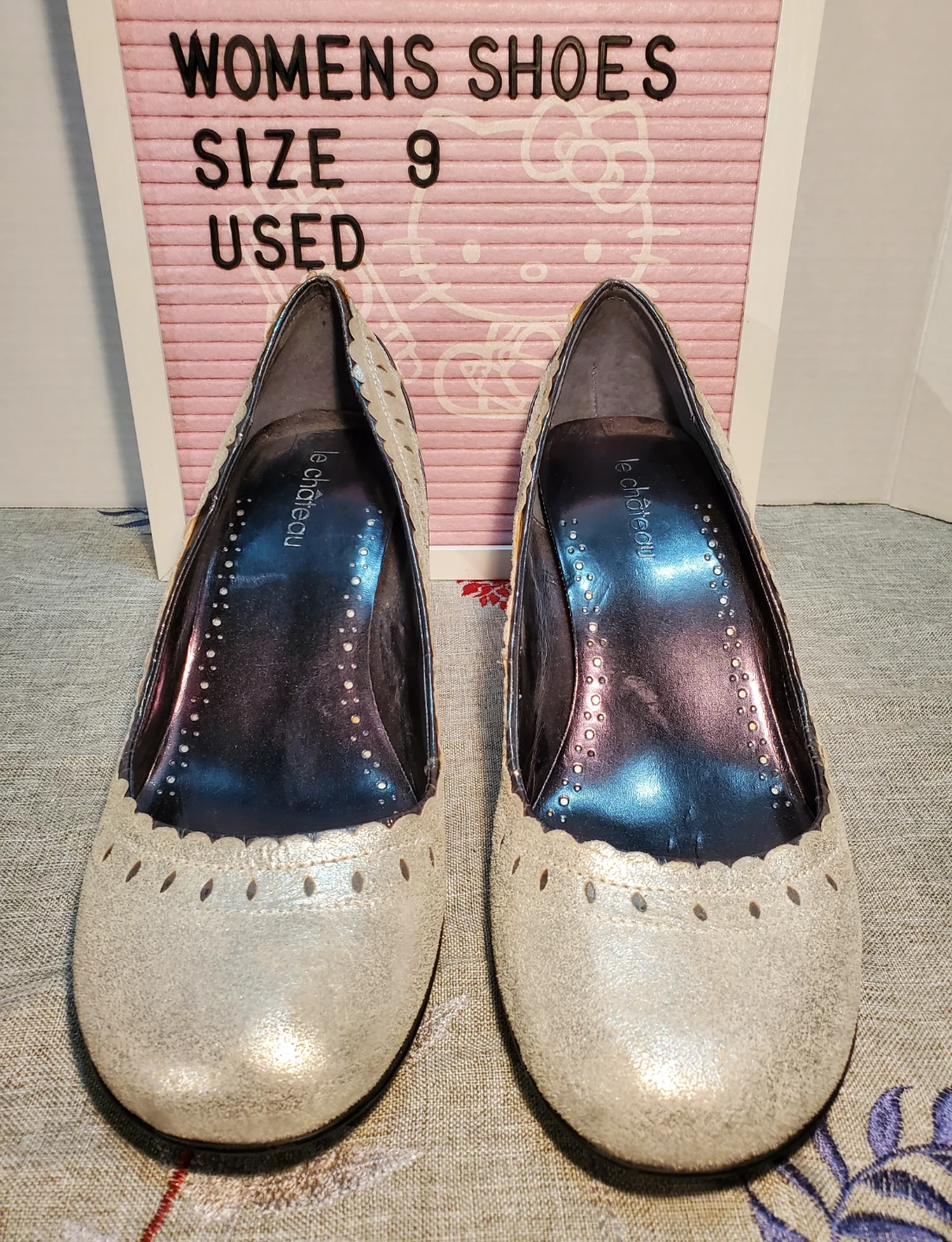 Le Château Women's Silver Heels - Size 9 - photo 2