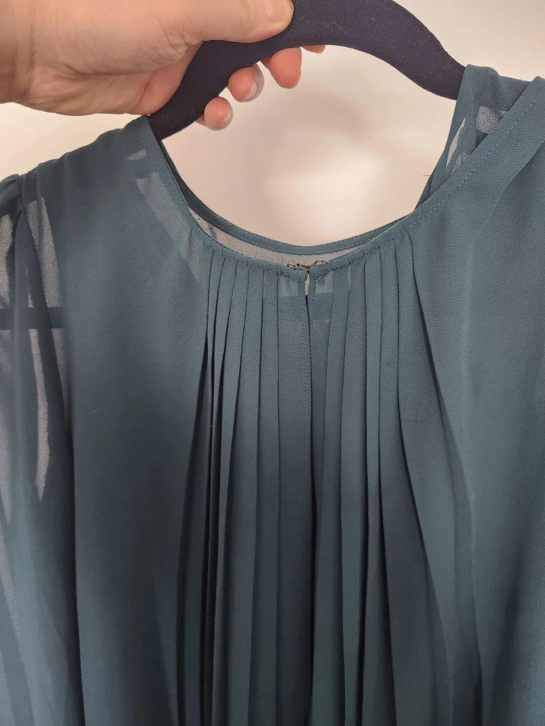 Green Sheer Pleated Blouse - photo 3