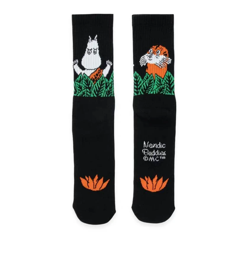 New Nordic Buddies Crew Socks - Black Moomintroll