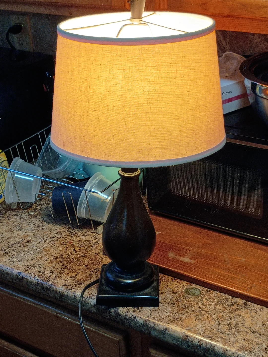 Floor Lamp with Herringbone Shade
