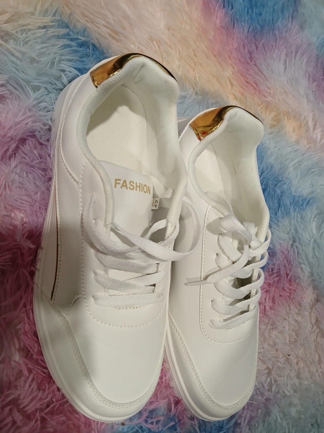 White Fashion Sneakers Size 10